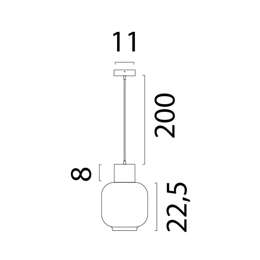 Lett Rib matt üveg függőlámpa réz foglalattal