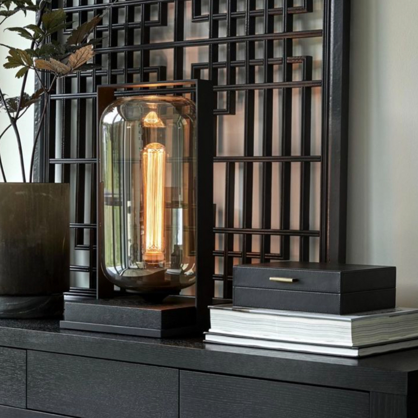 Tube Wood fa asztali lámpa Ø27x50