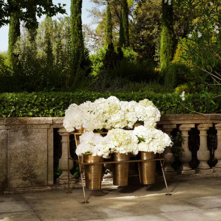 Jasper round metal flower pot medium