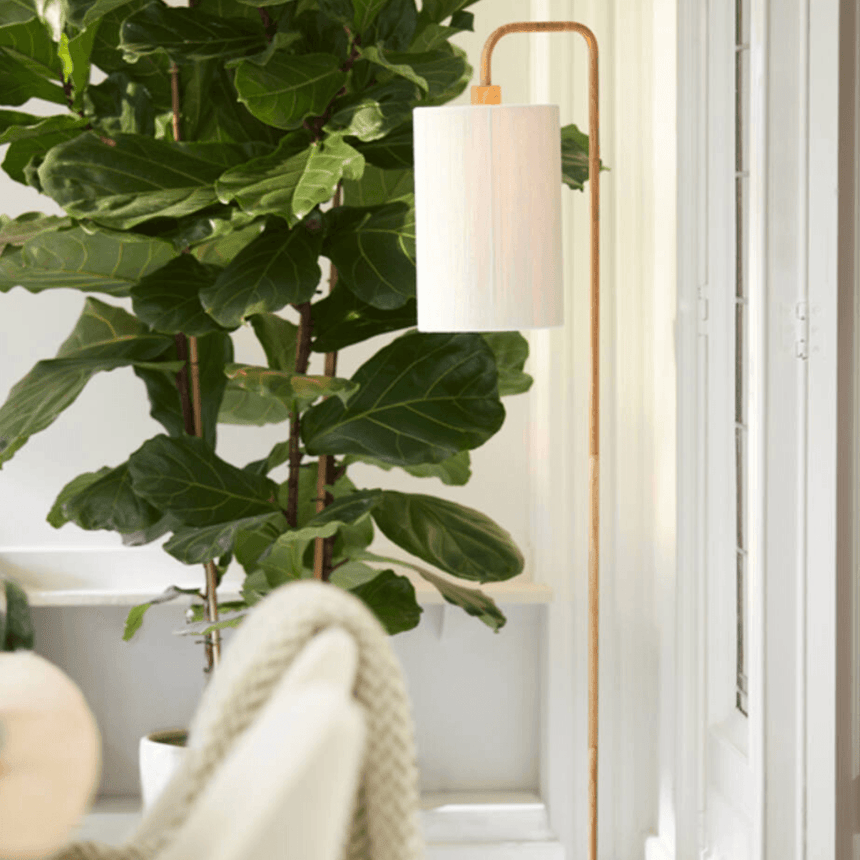 Donio wood-effect floor lamp