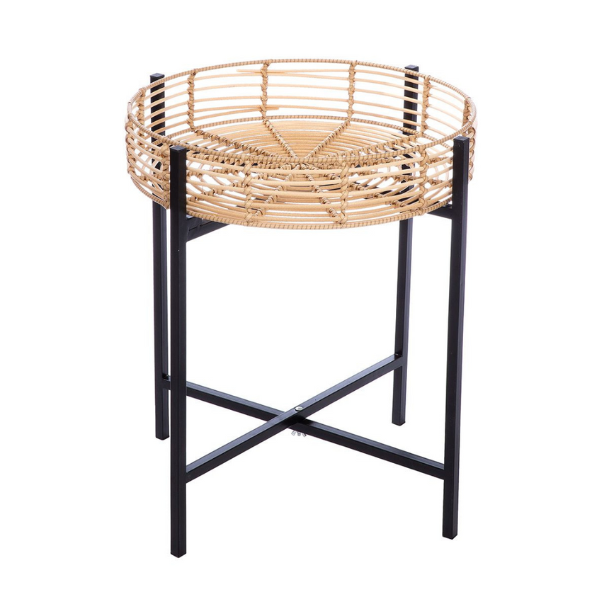 Poly rattan storage table set