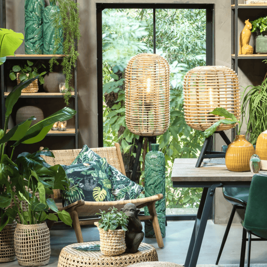 Tabana rattan floor lamp