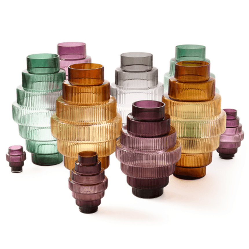 Steps glass candle holder