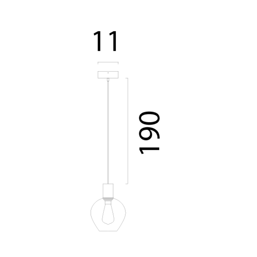 Bounty 1 izzós üveg függőlámpa fekete foglalattal