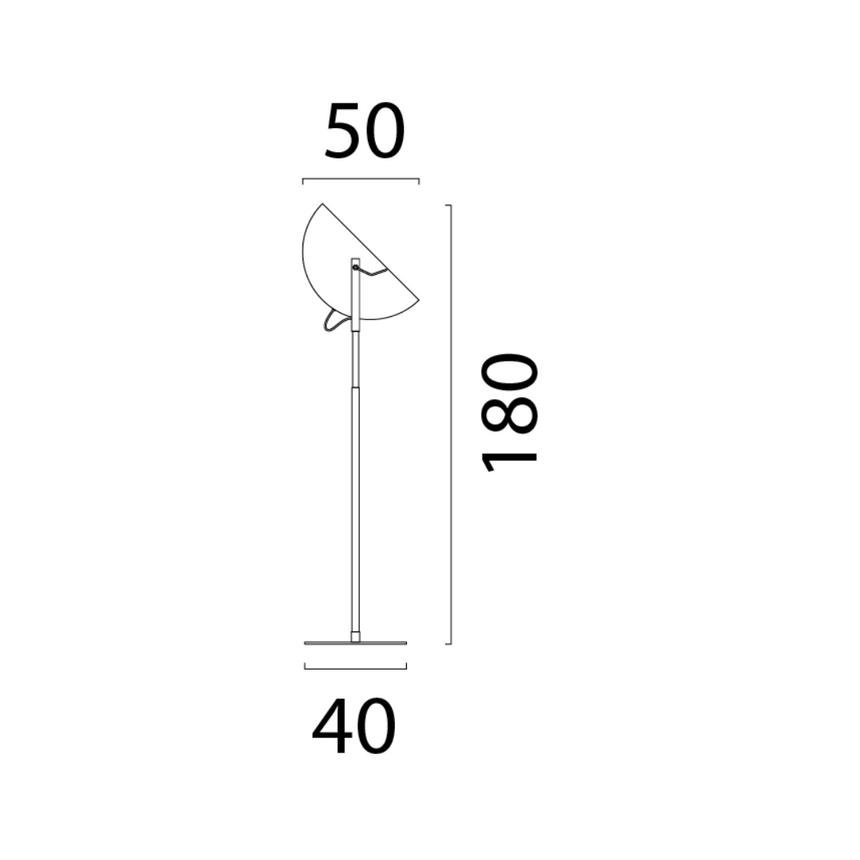 Larino metal floor lamp with silver interior 180