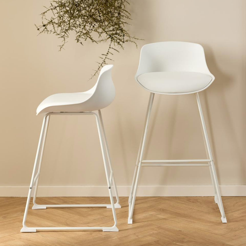 Tina textile leather low bar stool