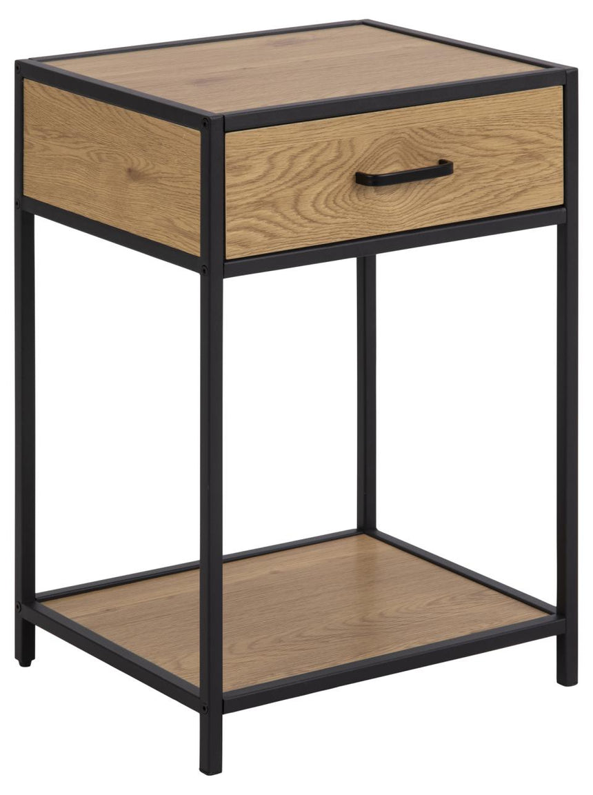Seaford wooden bedside table with drawers