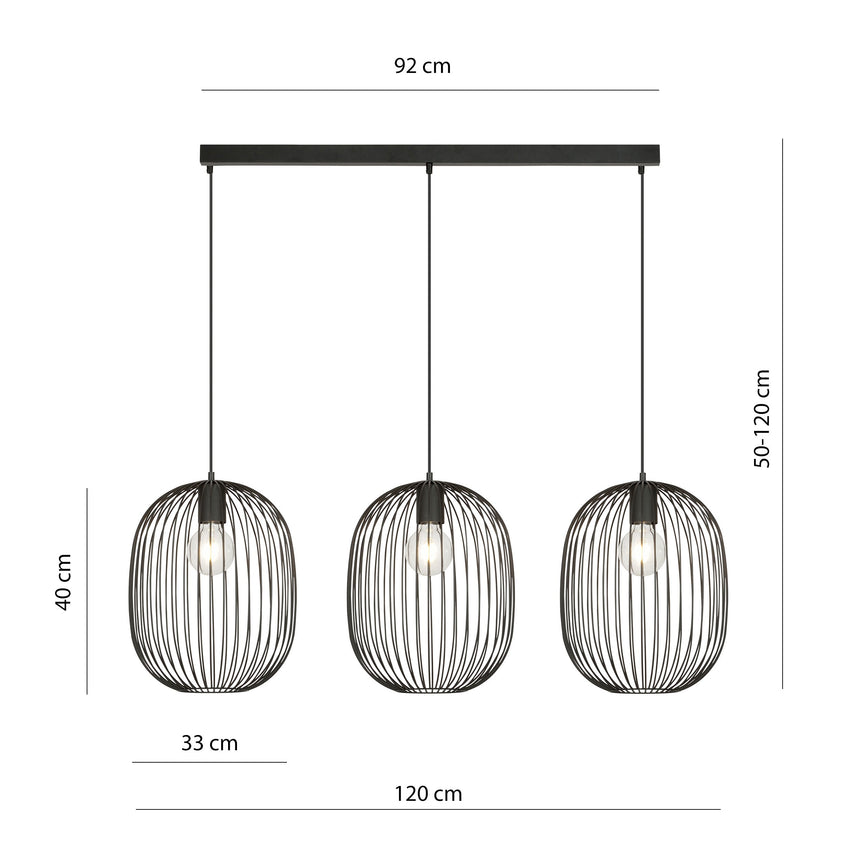 Onyx 3 BL fém függőlámpa