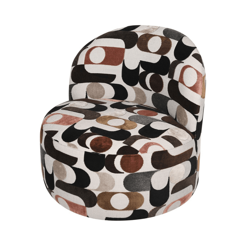 Rodeo fabric swivel armchair