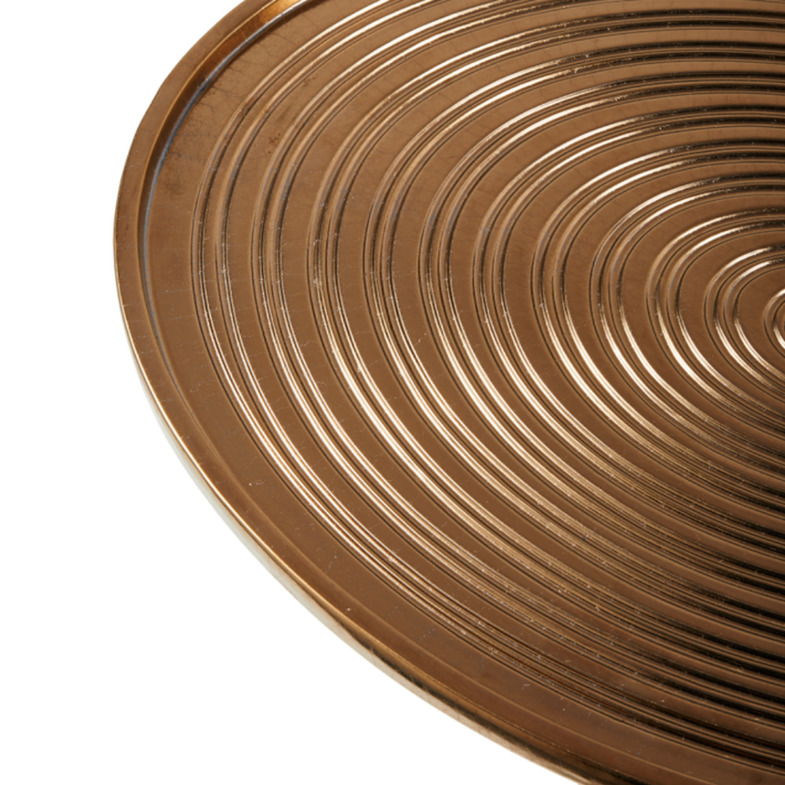 Disc marble-effect side table