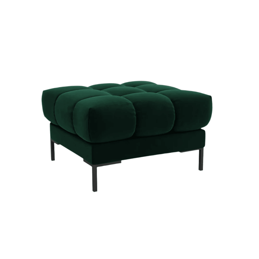 Mamaia velvet pouf with black legs