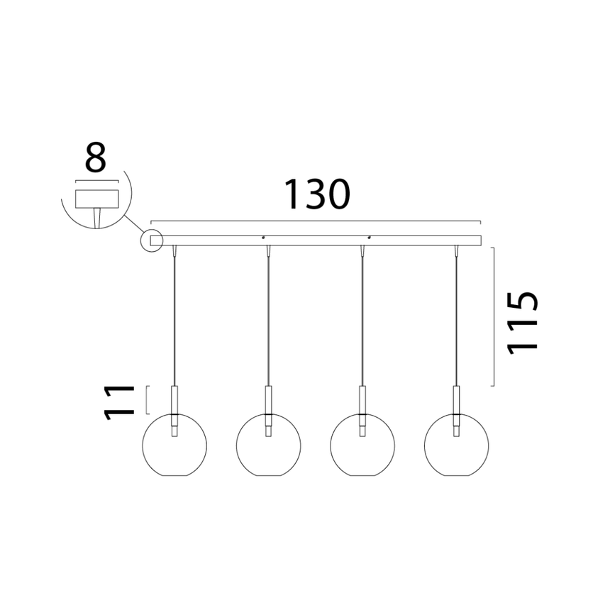 Lido világosszürke üveg függőlámpa