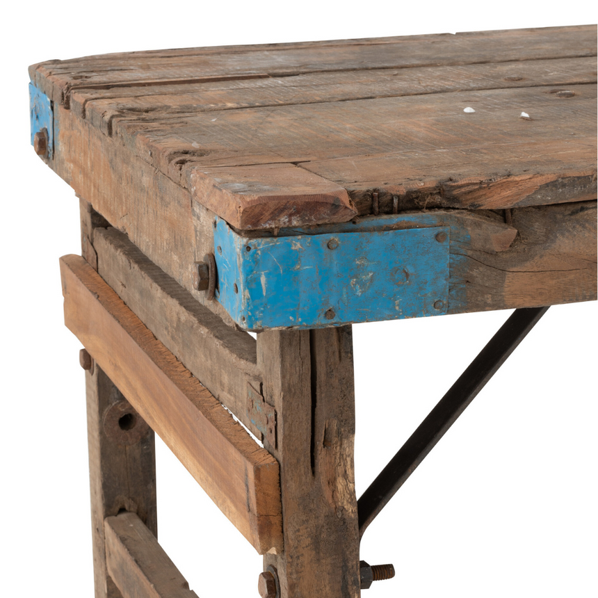 Aged wood console table