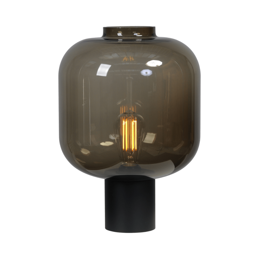 Lett üveg asztali lámpa fekete foglalattal