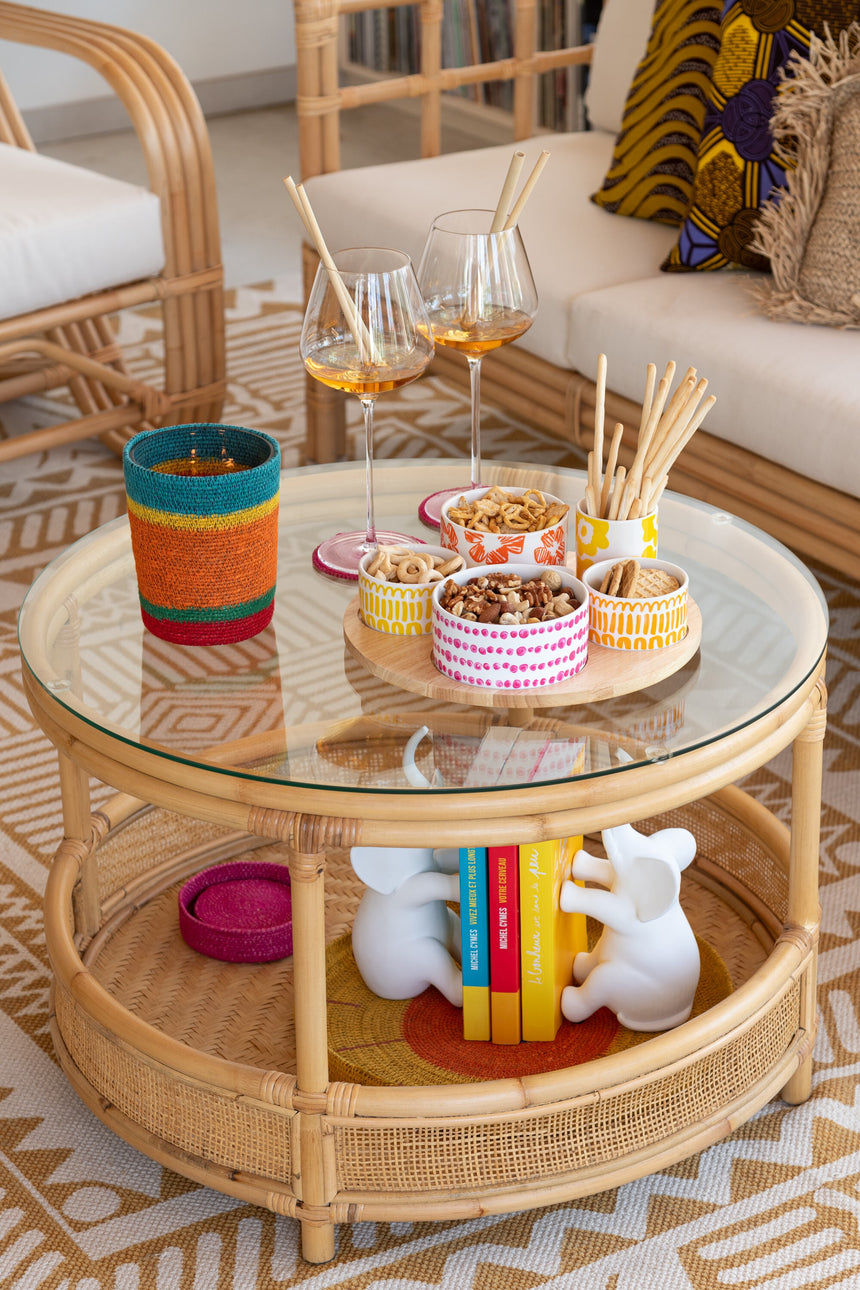 Jovelyne glass coffee table