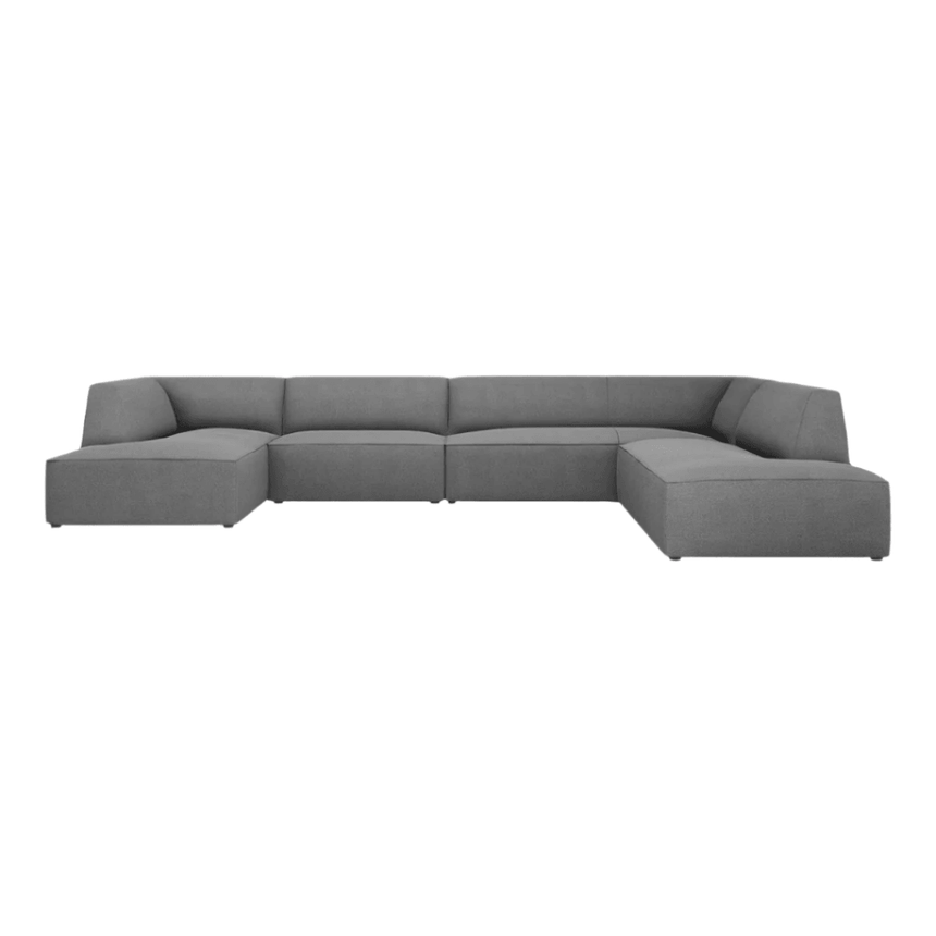 Ruby U-shaped fabric sofa with right corner unit