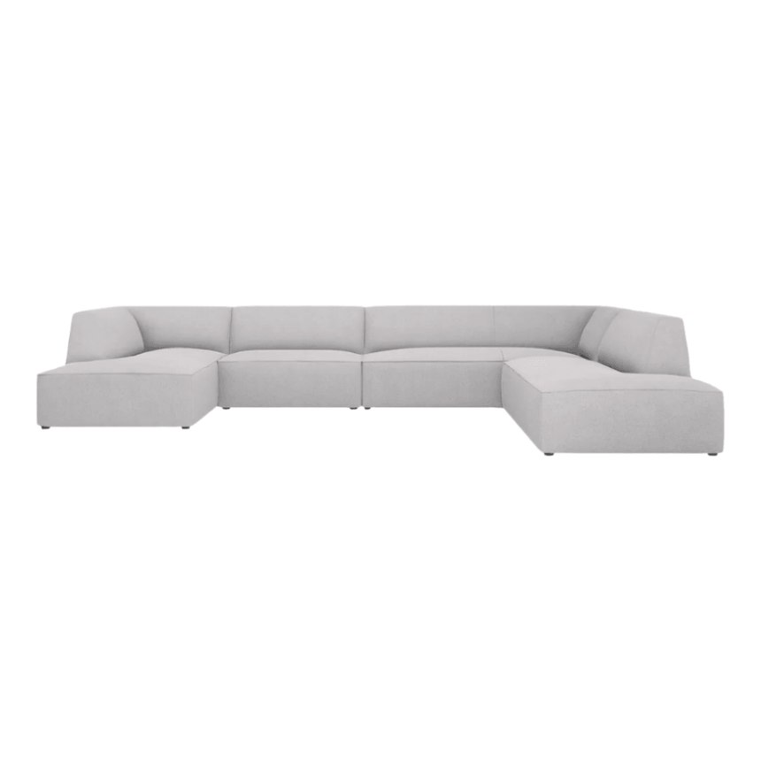 Ruby U-shaped fabric sofa with right corner unit