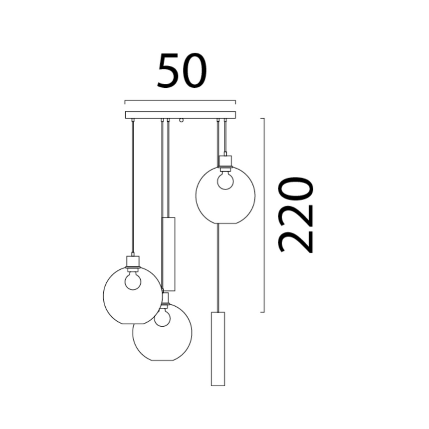 Lazise arany üveg függőlámpa arany foglalattal