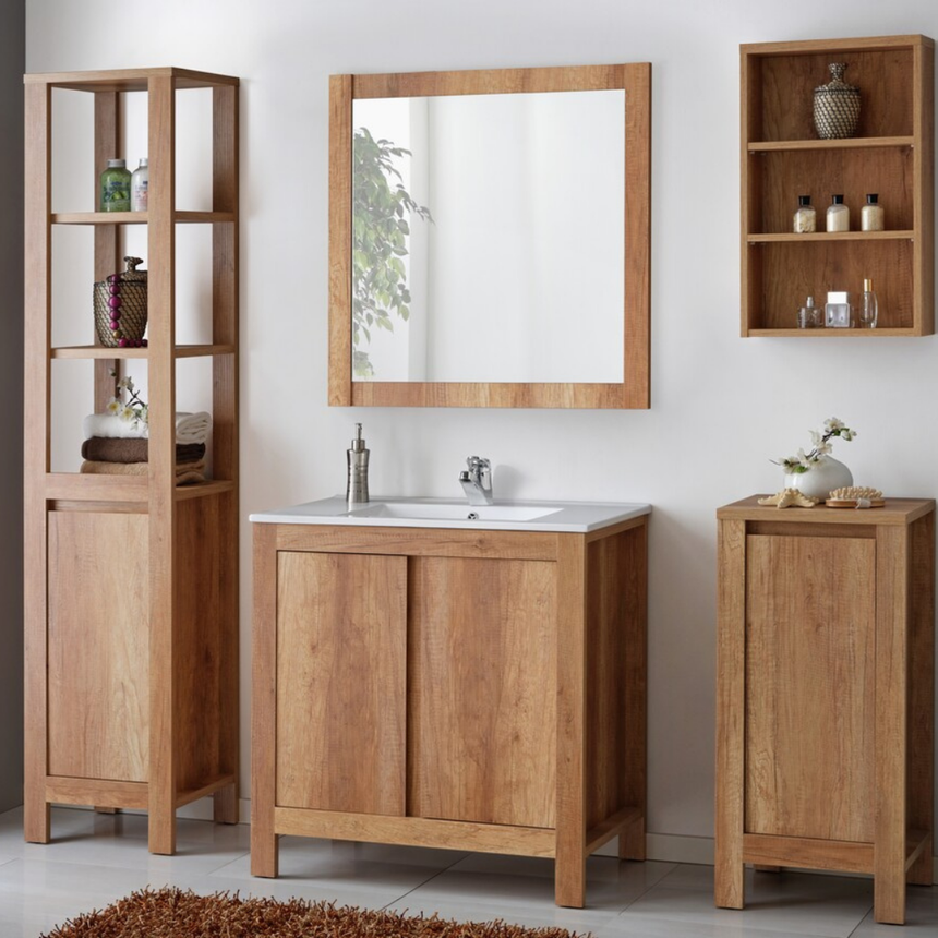 Classic fa fürdőszoba tükör