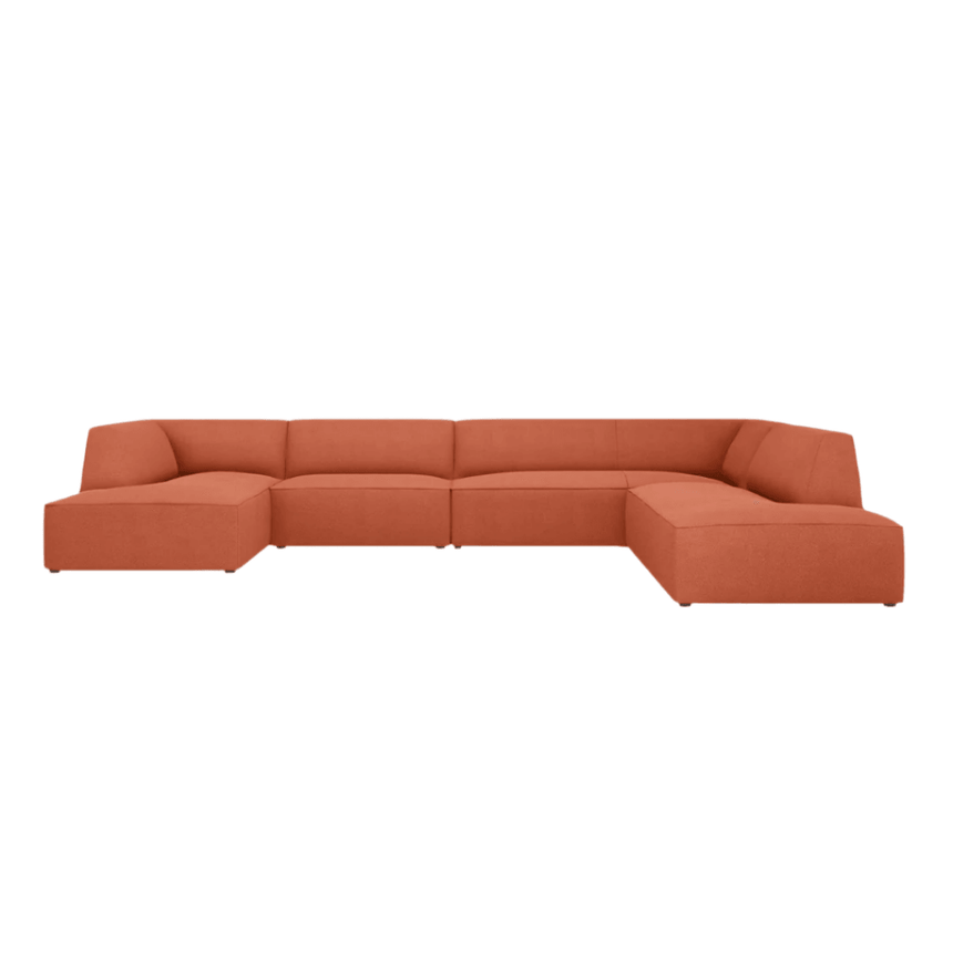 Ruby U-shaped fabric sofa with right corner unit