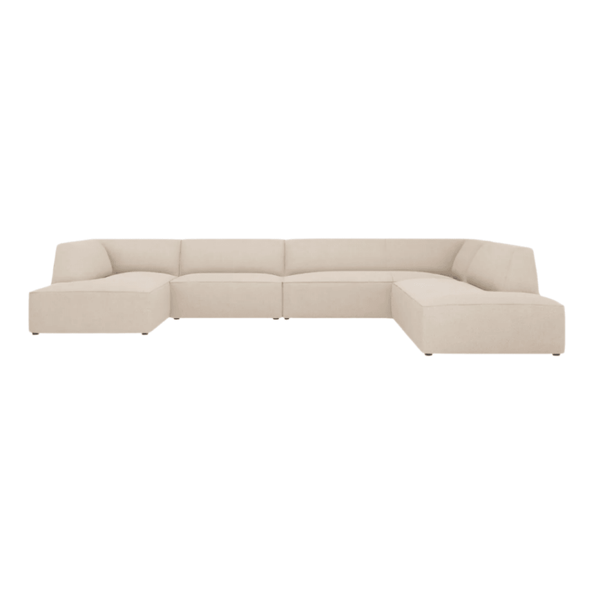 Ruby U-shaped fabric sofa with right corner unit