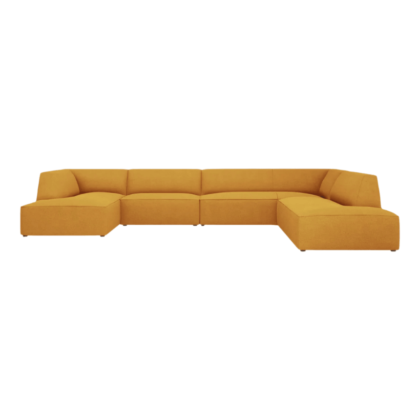Ruby U-shaped fabric sofa with right corner unit