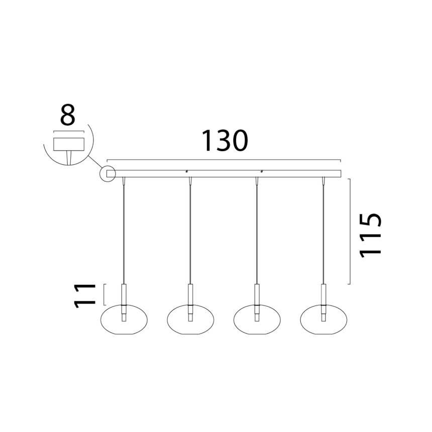 Lido világosszürke üveg függőlámpa