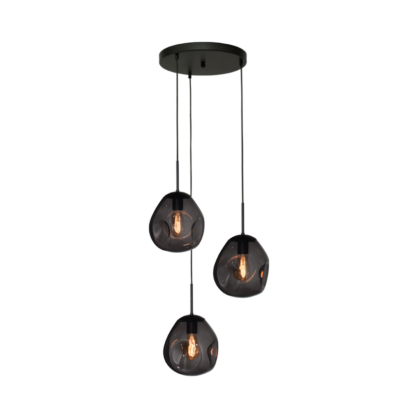 Lava 3 izzós sötétszürke üveg függőlámpa