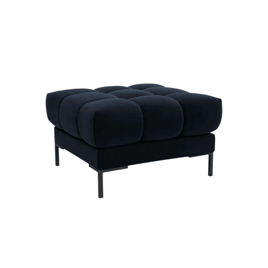 Mamaia velvet pouf with black legs