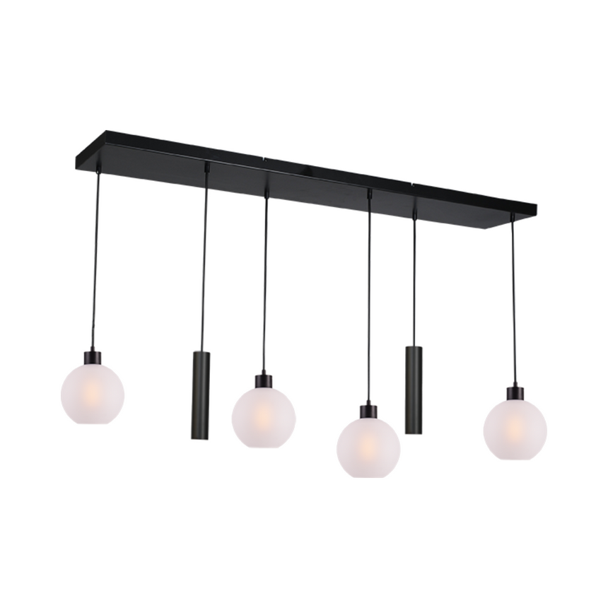 Lazise fehér üveg függőlámpa fekete foglalattal