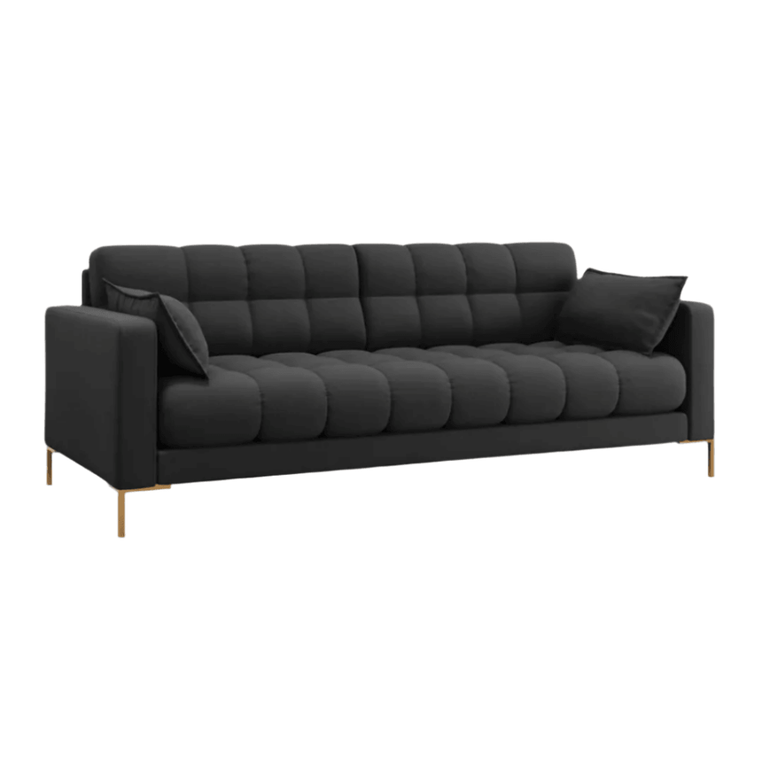 Mamaia 3 személyes szövet kanapé arany lábbal