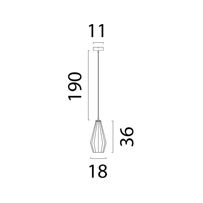 Diamond 1 izzós üveg függőlámpa