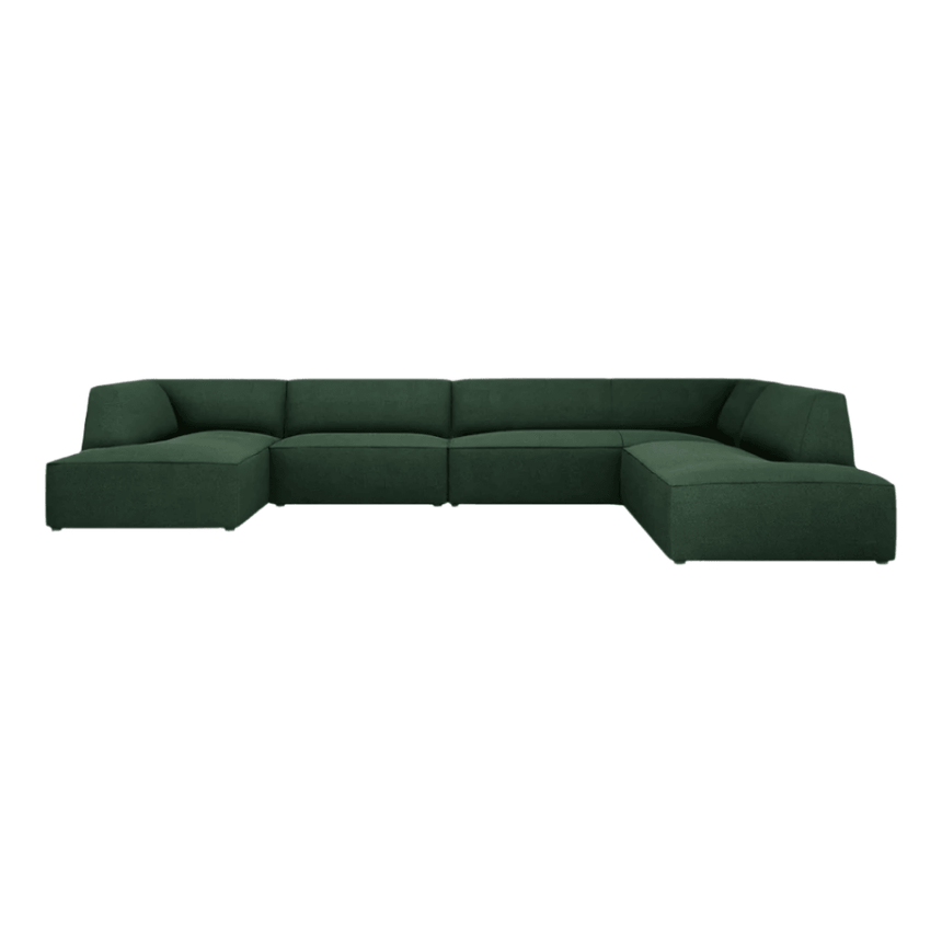 Ruby U-shaped fabric sofa with right corner unit