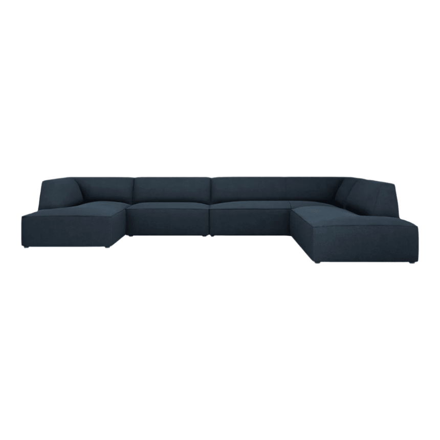 Ruby U-shaped fabric sofa with right corner unit