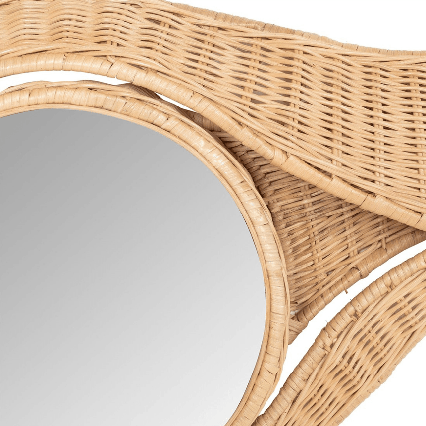 Wave rattan tükör