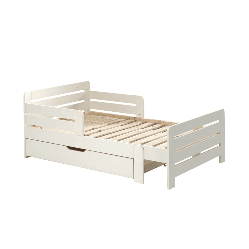 Jumper wooden extendable children's bed, 90x140 with bed linen holder