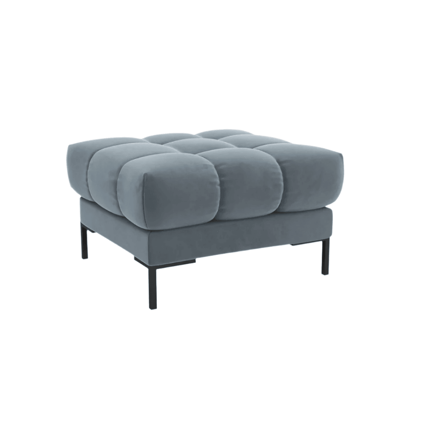 Mamaia velvet pouf with black legs