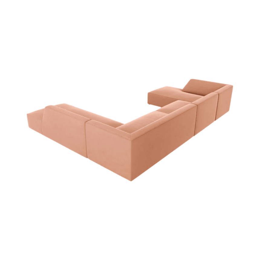 Ruby U-shaped velvet sofa with right corner unit