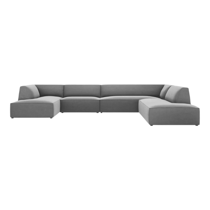 Ruby U-shaped velvet sofa with right corner unit