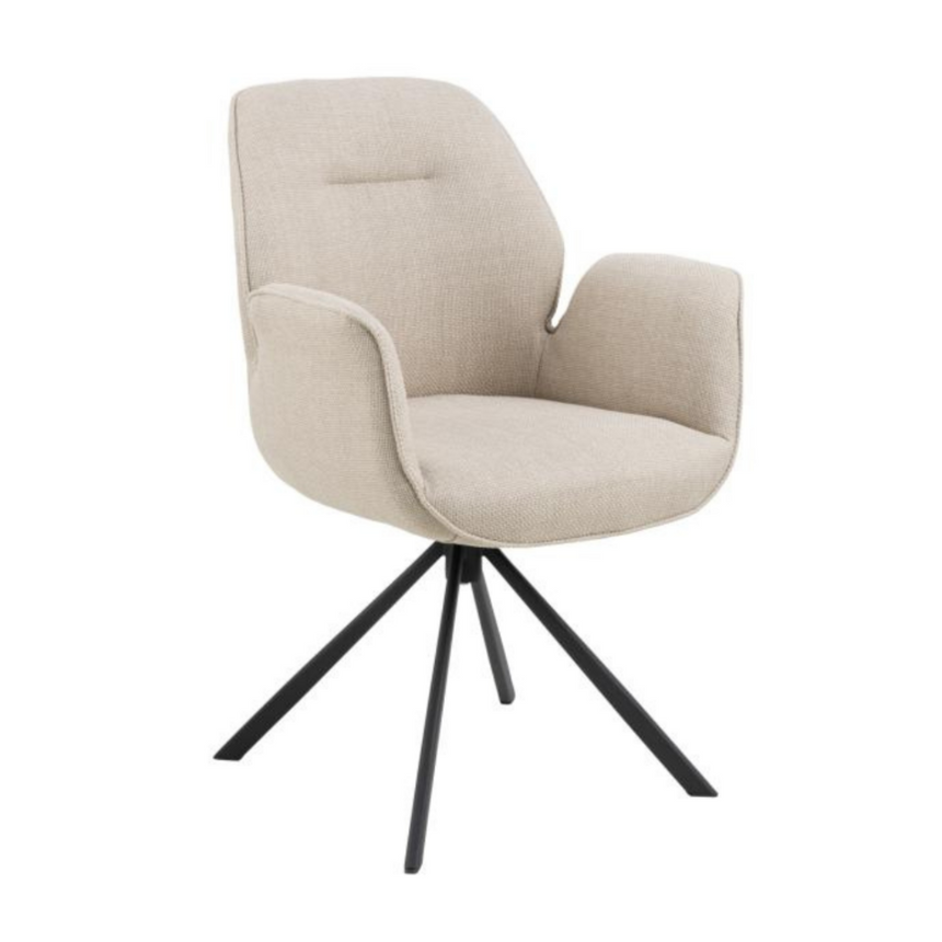 Aura fabric swivel chair with metal legs