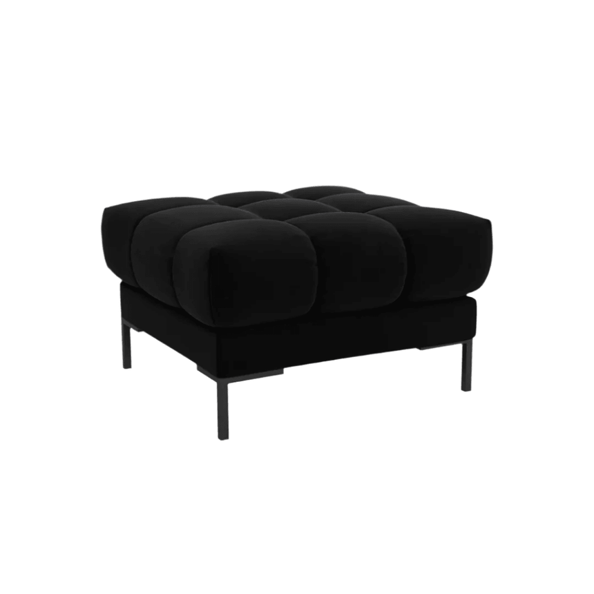 Mamaia velvet pouf with black legs
