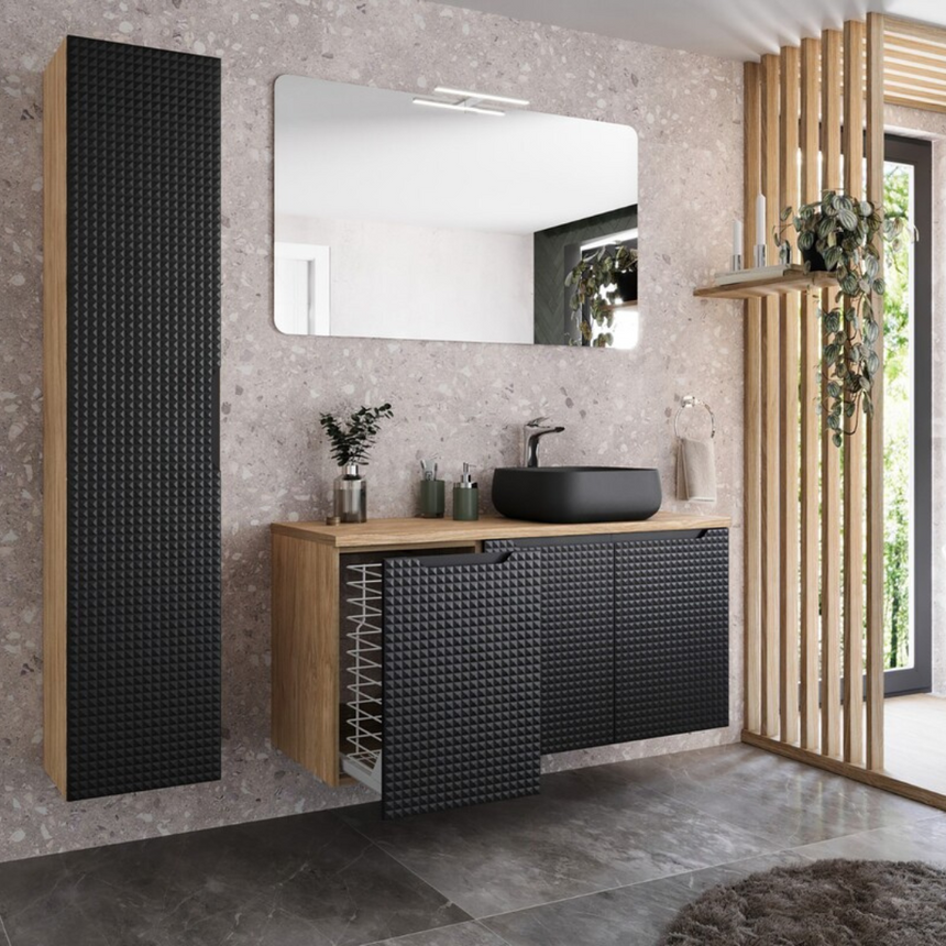 Baggy woven chenille pouf