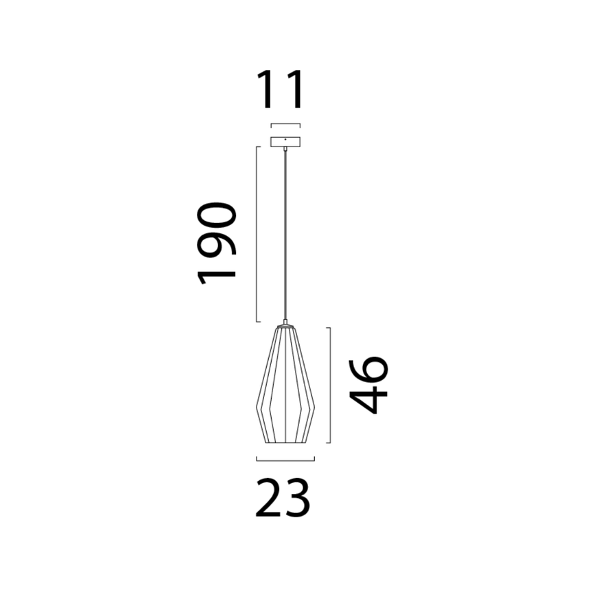 Diamond 1 izzós üveg függőlámpa