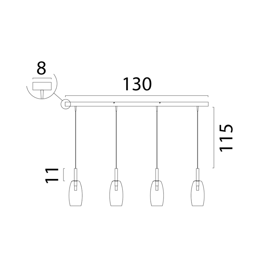 Lido világosszürke üveg függőlámpa