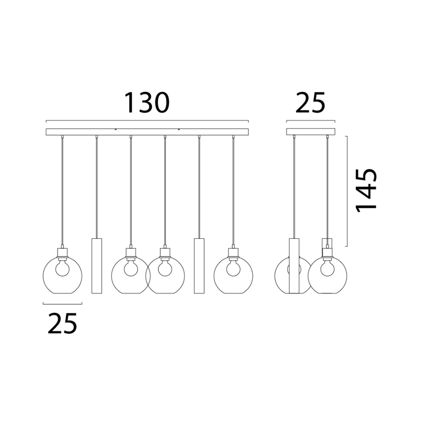 Lazise arany üveg függőlámpa arany foglalattal
