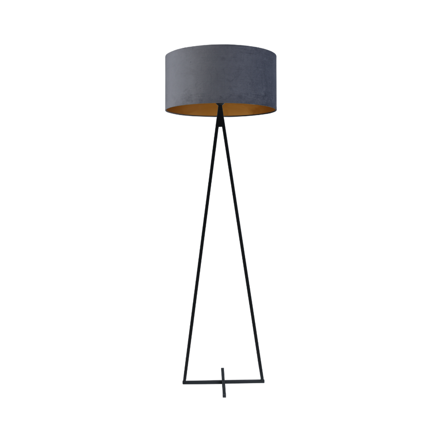 Cross Triangle fabric floor lamp with black frame