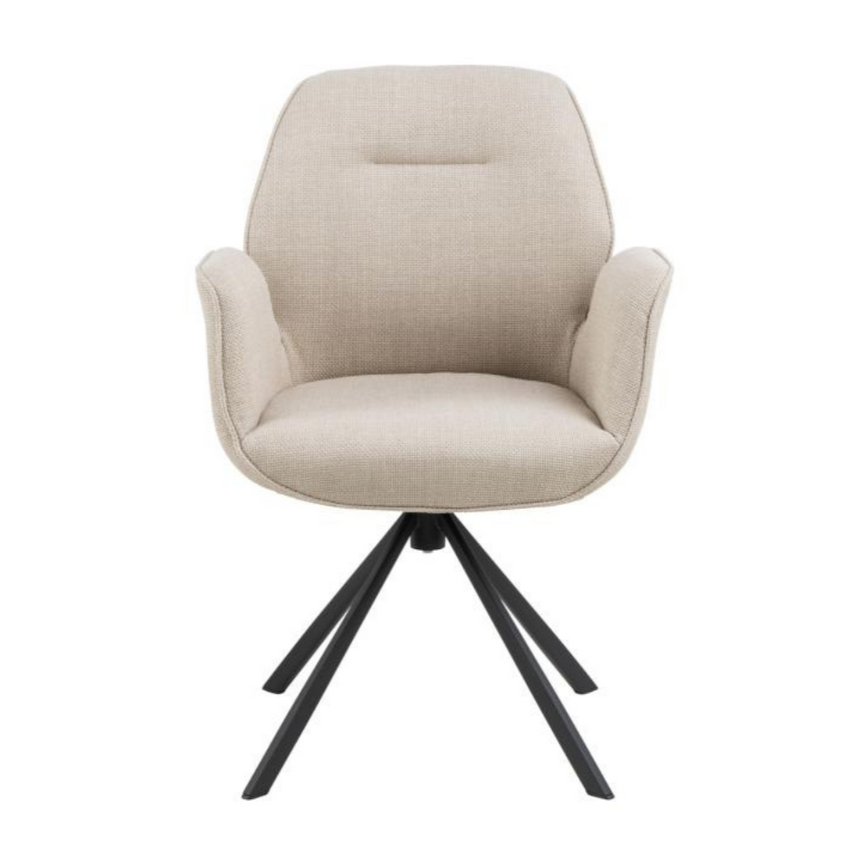 Aura fabric swivel chair with metal legs