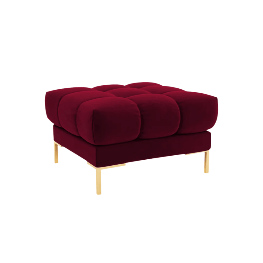 Mamaia velvet pouf with gold legs