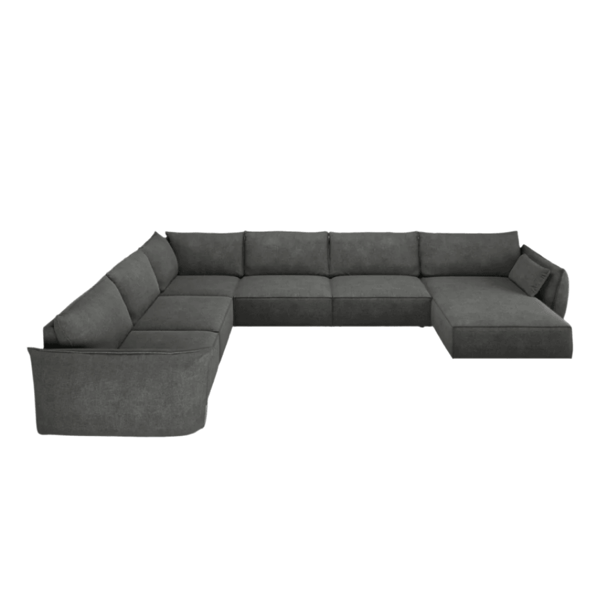 Kaelle U-shaped chenille sofa with left corner unit