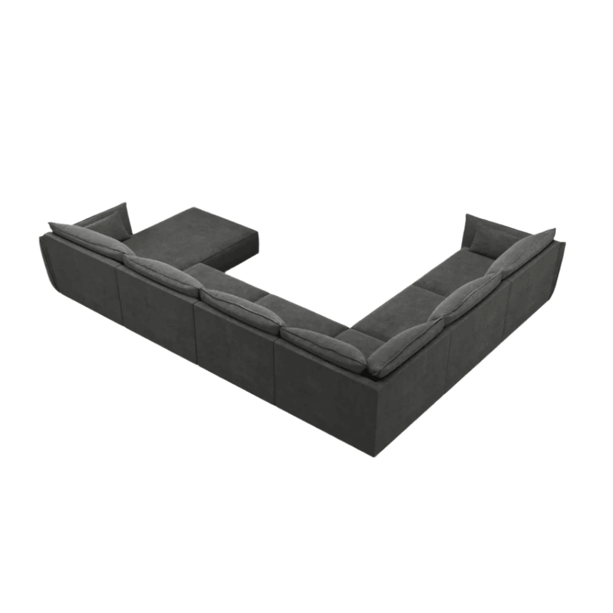 Kaelle U-shaped chenille sofa with left corner unit